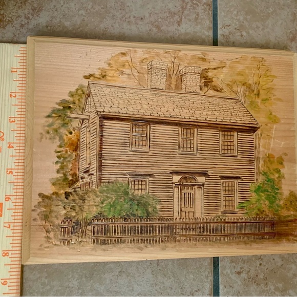 Vintage Wooden Hand Carved Art Plaque - Picture 4 of 9